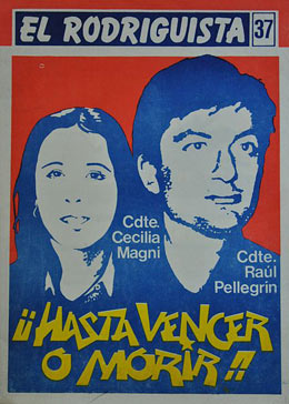 Cecilia Magni y Raúl Pellegrín en la portada de «El Rodriguista», de noviembre de 1988.