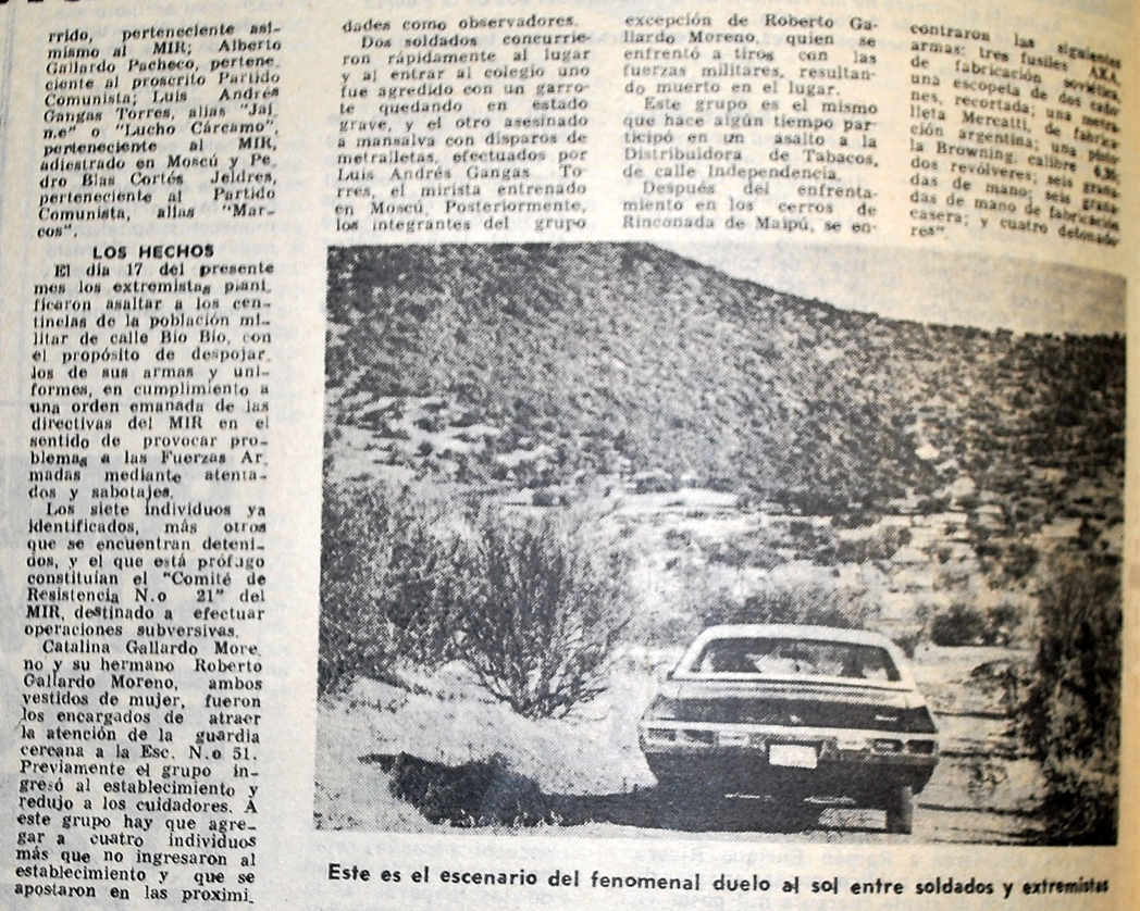 "Úlimas noticias", del 20 de noviembre de 1975. Página 3. (detalle).| www.labatalla.cl