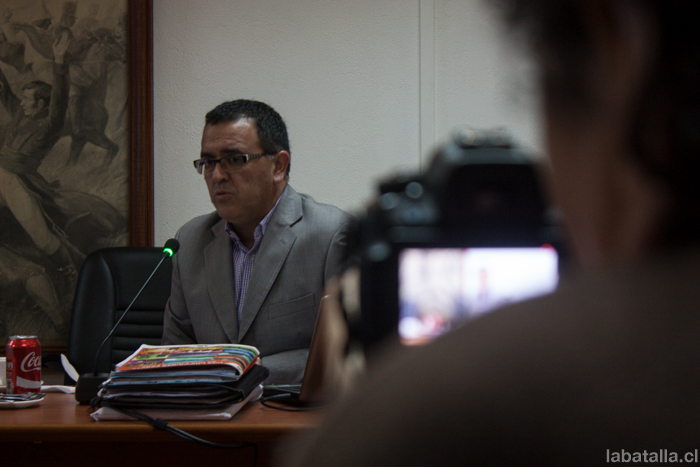 El concejal Mauricio Ovalle, durante su intervención.