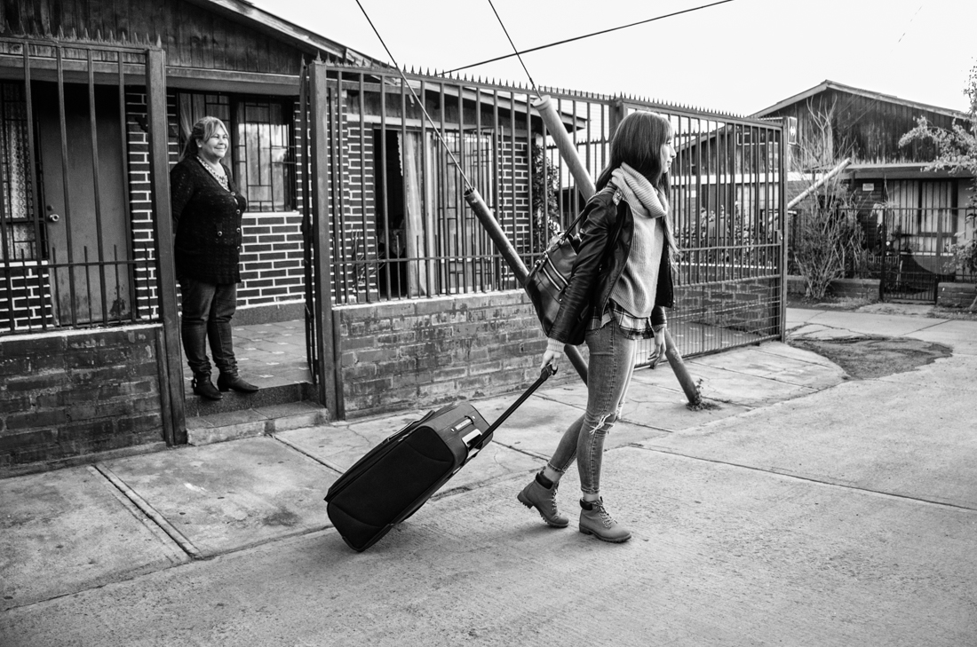 Horas antes de su viaje a Colombia, saliendo de su casa en Maipú, año 2015.